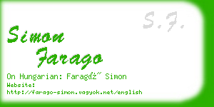 simon farago business card